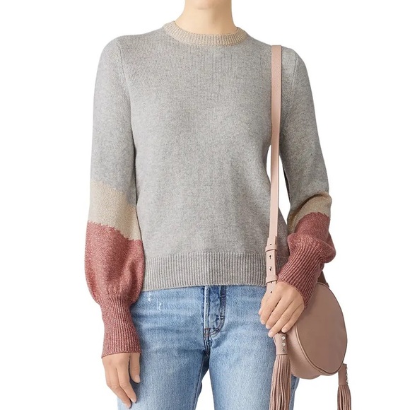 cupcakes & cashmere Sweaters - Cupcakes & Cashmere Greenville Colorblock Sweater Grey Pink - Size S